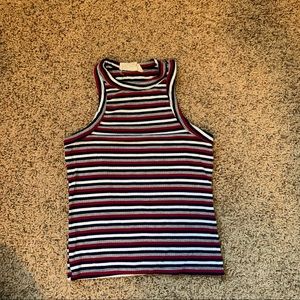 striped cropped tank top